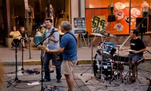 Sockmonsters perform on Church Street